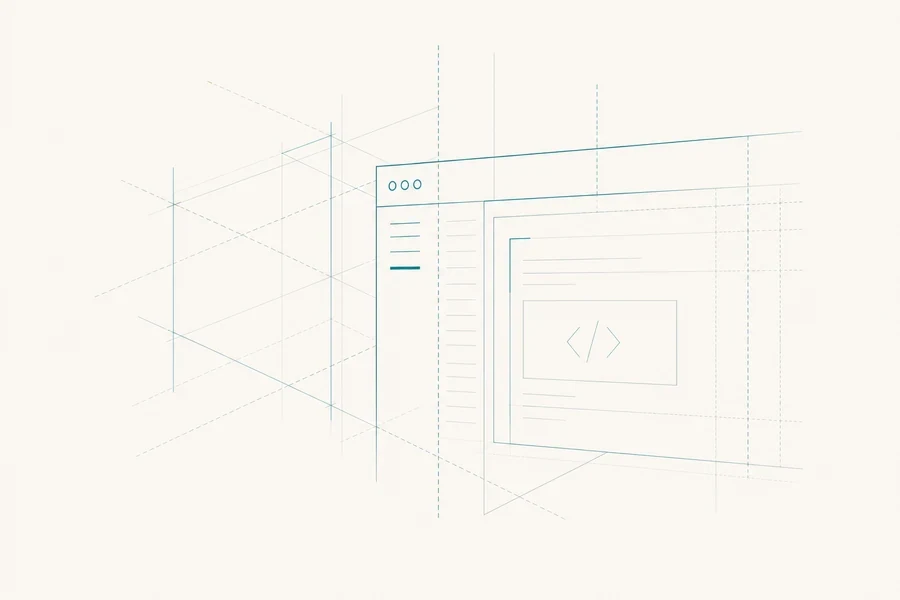 Abstract software architecture line illustration